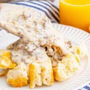 Sausage Gravy & Biscuits 2 Buttermilk Biscuit